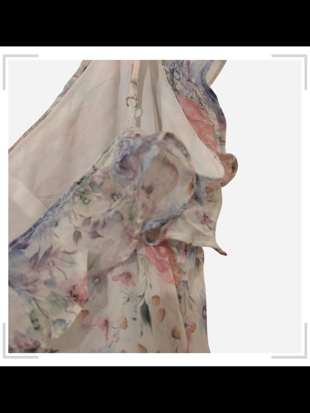 Storia Floral Ruffle Maxi Dress - Pink, Blue, White - Picture 8 of 8